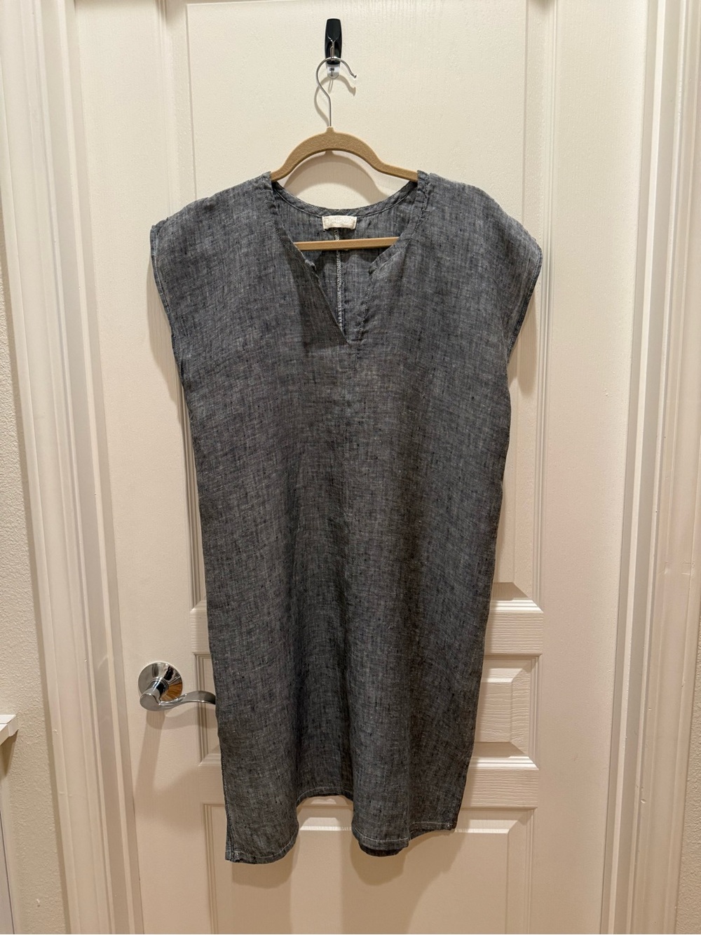 CP Shades Charcoal Gray Linen Midi Tunic Dress